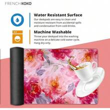 French KOKO Desk, Large Desk Pad Large Mouse Pad Cute Desk Accessories Home Office Essentials XL Desk Desk Pad Keyboard Mouse Desk Pads On Top Of Desks Computer Pink Floral Women Girls - Call Me Pretty - 查看 6