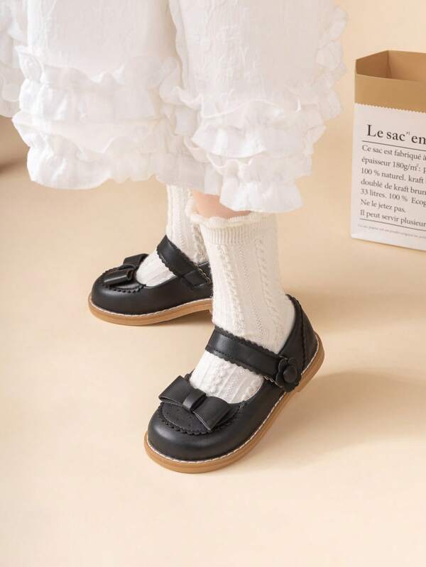 Girls' Retro Mary Jane Flat Shoes, Bowknot Princess Shoes, Fashion Back To School Shoes