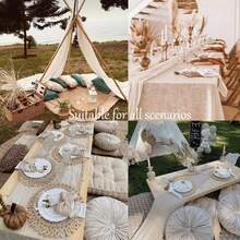 1 Stück mintgrüner Käsetuch Tischläufer, ca. 300 cm lang, Boho Gaze Tischdecke für Frühling, Esszimmerdekoration, Hochzeit, Babyparty, Teegesellschaft