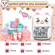 Taschenformat Mini-Drucker, tragbarer Bluetooth-Wireless-Smartdrucker, unterstützt Bild-, Notiz- und QR-Code-Druck, perfektes Geschenk für Feiertage, Weihnachten und Geburtstag für Kinder von 3-12 Jahren