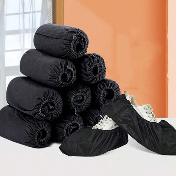 100pcs Disposable Non-Woven Shoe Covers, Anti-Slip & Anti-Dirt Shoe & Boot Covers, Suitable For Home Indoor/Outdoor, Workplace, Office, School