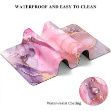 Alfombrilla de escritorio, alfombrilla de mouse, 32 x 12 pulgadas, XXL extendida para juegos, decoración de escritorio, alfombrilla de mouse XL para laptop y teclado. - Mármol rojo rosa - Ver 7
