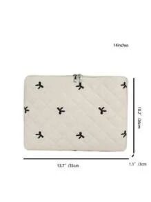 Multi-Size Laptop Bag With Bow, Laptop Sleeve Protective Case Fits 13 13.3 14 15 16 Inch Laptop, Notebook, Chromebook, Suitable For Women, Great Gift For Teachers, Backpack, College, Back To School, Classroom And Laptop Sleeve