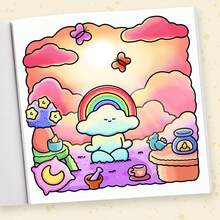 1本成人自愈涂色书 | 爱自己：公交车站的古怪猫咪，减压涂色书，返校季，学习用品，文具用品，学校用品，送给女孩的绝佳礼物，情人节，新年