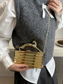 Luxury Gold Silver Women Party Evening Bag For Women Chain Clutch Handbag Purse Acrylic Transparent Crossbody Shoulder Bag Mini