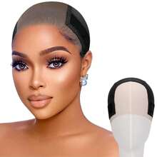 Lace Wig Grip Cap For Women - 4x5inches Ultra-Thin Transparent Swiss HD Lace Front For Gluelace Wigs - Comfortable Non-Slip Adjustable Elastic Headband With Hook And Loop