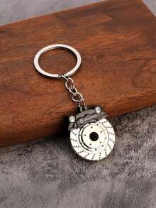 Zinc Alloy Creative Metal Car Parts Keychain Series, Including Turbocharger, Gearbox, Brake Disc, Tire Rim, Engine Piston, Wrench Designs, Suitable As Gifts For Car Enthusiasts And Mechanics - Multicolor - View 11