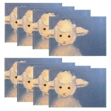 1/4/6/8/12 Stück bedruckte waschbare Tischsets aus Leinen, Oberflächenschutzmatten, Tischsets für Innen und Außen, geeignet für Feierlichkeiten, Küchen- und Esszimmerdekoration