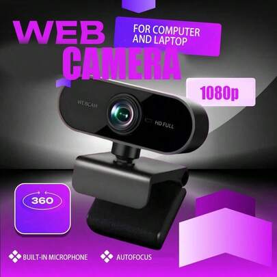 Computer Camera PC Webcam Full HD 1080p 360 Degree Wide Angle 30fps Video USB Webcam With Microphone For Laptop Desktop Conference Chat And Live Streaming