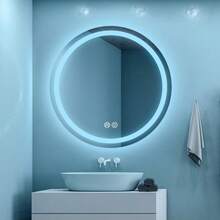 Espejo Led Touch Pared Baño Espejos Redondo Decorativo 2 Modo ,Espejo De Tocador Moderno Redondo,espejo De Pared Regulable Con Antivaho Y Botones Táctiles Inteligentes,3000k/4000k/6000k 3 Modo Luz Ajustable,marco Nude - Blanco - Ver 8