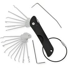 Juego de selección de cerradura compacta, resistente a la oxidación, versátil, llaves abiertas de puerta, reemplazo de llaves, práctico Mini Kit removedor de ganchos, 21 Uds. - Azul - Ver 1