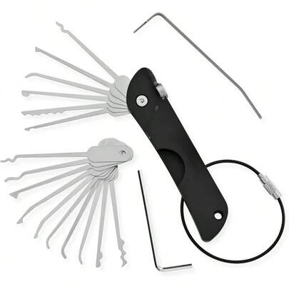 Juego de selección de cerradura compacta, resistente a la oxidación, versátil, llaves abiertas de puerta, reemplazo de llaves, práctico Mini Kit removedor de ganchos, 21 Uds.