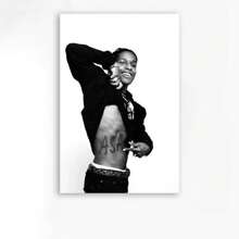 Framed 1pc Asap Rocky Poster Music Canvas Poster Wall Art Decor Home Decor