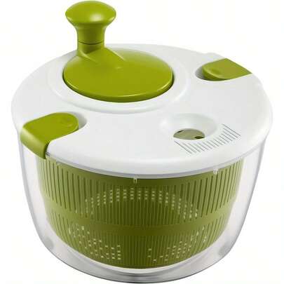Trintion Salad Spinner 3.5 Litre Plastic Lettuce Dryer Vegetable Washer With Non-Slip Base, Dual Function Serving Bowl Strainer Easy One Hand Operation For Healthy Eating