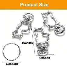 10/20 Peças Chaveiro em Formato de Gato de Liga Metálica com Argola - Acessório de Joia DIY, Chaveiro Giratório, Chaveiro com Mola