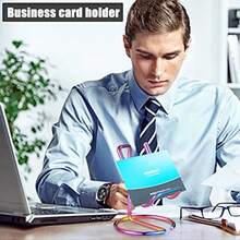 2 Pieces Metal Business Card Holder For Desk Cell Phone Stand Elegant Line Business Card Display Holder Stand Office Desktop ID Name Organizer-0382