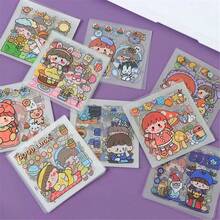 Caja de 100 pegatinas con diseños de dibujos animados, pegatinas multiusos lindas para manualidades, decorar cuadernos, botellas de agua, electrodomésticos, portátiles, planificadores, regalos para hombres y mujeres, material de pegatina de alta calidad para scrapbooking, diarios, fundas de teléfono, calcomanías gráficas pequeñas y resistentes al agua - Multicolor - Ver 7