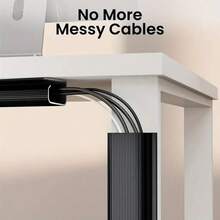 1 pieza Bandeja de cable de 40 cm/15.75 pulgadas debajo del escritorio, organizador de cables autoadhesivo, accesorios de gestión de cables, protector de cables sin perforación, ranura invisible de PVC para monitores y computadoras, material de PVC duradero - Multicolor - Ver 7
