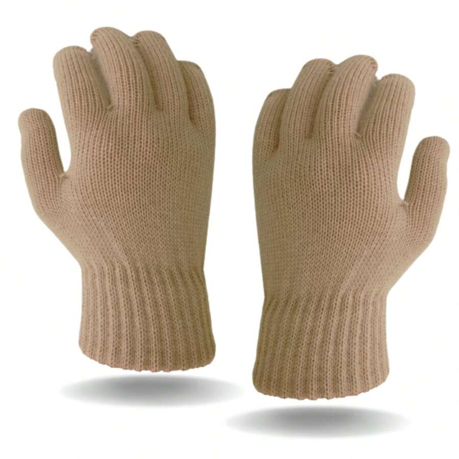 Women's Knitted Glove For Cold Winter Days - 淺米色 - 查看 1