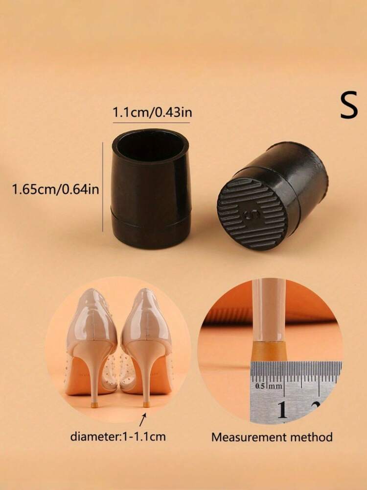 10个装混合款高跟鞋降噪保护套，防刮防滑鞋跟套，适用于厚薄鞋跟的替换配件，女士鞋履配件 - 彩色 - 查看 20