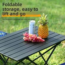 1pc Outdoor Folding Table, Anti-Corrosive, Minimalist Design, Portable Picnic Table With Sturdy Legs And Foldable Structure, Suitable For Camping, Picnics, And Barbecues