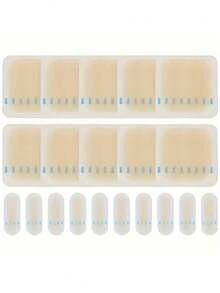 20 Curativos adesivos de gel hidrocoloide para bolhas, para cuidados com os calcanhares - Adesivos antidesgaste, adesivos para pedicure, ferramentas para cuidados com os pés, curativo para bolhas nos pés - Amarelo - Ver 2