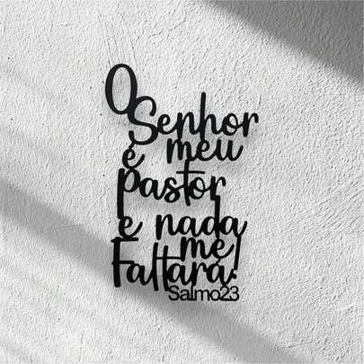 Quadro Decorativo Vazado Salmo 23, Quadros decorativos em MDF Preto Frase de Parede Religioso Decoração