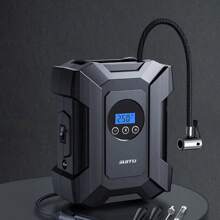 SUITU 便携式轮胎充气泵，12V 120W，带压力表和LED应急照明灯，迷你车载气泵，手持式汽车轮胎充气泵。汽车配件