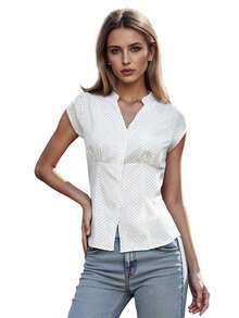 Women Plaid Shirt, Short Sleeve Button Closure Summer Tops Streetwear For Casual Daily