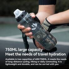 ROCKBROS 1pc Lightweight 750ML Cycling Water Bottle Curved Fit & Squeeze-Out Design For On-The-Go Drinking