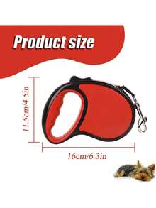 Retractable Dog Lead 5M/16FT Extendable Dog Lead With Strong Nylon Tape 360° Free One-Handed Brake Anti-Slip Handle For Small Medium Dogs (Red/Pink/Blue) - Multicolor - View 8