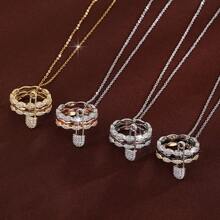 1 件个性化可拆卸设计水钻装饰女士项链 - 彩色 - 查看 8