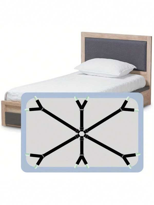 6-Side 12 Clip Household Bed Sheet Holder Adjustable Sofa Bed Sheet Holder Clip Tablecloth Holder With Anti Slip And Anti Slip Bed Buckle