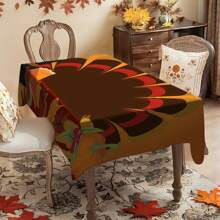 1/20 Stücke Herbst Thanksgiving Tischdecke, luxuriöser farbenfroher Kurven Hintergrund mit orangefarbenen Kürbissen und Ahornblatt Muster, geeignet für Restaurant, Küche, Thanksgiving Dekoration, Feiertags-Party Grundausstattung, perfekt für Heim-Dekoration