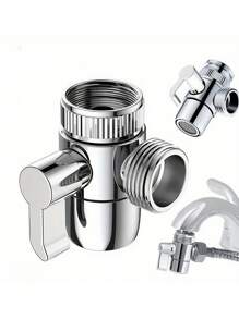 1/2 件式淋浴喷头分水阀三通，塑料和铝合金淋浴臂分水阀水龙头连接器，适用于马桶、坐浴盆和淋浴配件。