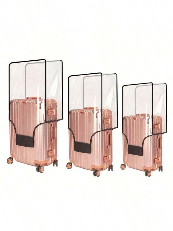 غطاء واقي شفاف للحقيبة - مقاوم للماء والخدش لحقائب السفر 20 و24 و28 بوصة - ملحق سفر مقاوم للغبار مع حواف مقواة - قابل للغسيل باليد/التنظيف الجاف (بلاستيك أبيض، بدون طباعة) - مثالي للسفر الجوي والعطلات والرحلات العمل - هدية رائعة لعيد الميلاد وعيد الأب للمسافرين المتكررين