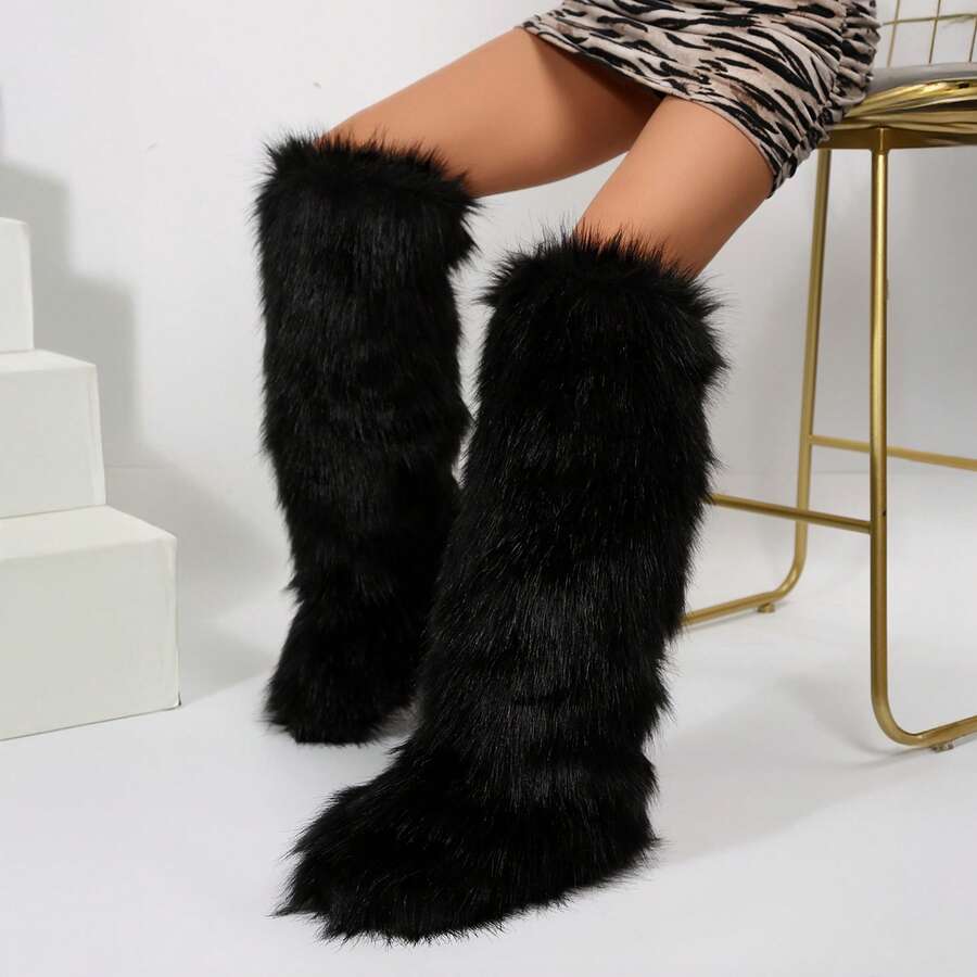 Botines De Nieve Con Forro De Piel Sintética De Invierno Para Mujer, Plataforma Gruesa Antideslizante, Cálidos, Con Forro Polar De Felpa, Botas Cortas Cómodas De Gamuza Sintética Para Mujer Compra Barata En