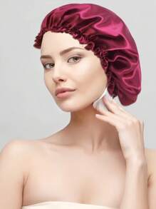 1pc Women's Satin Lace Trim Sleep Cap, Chemo Cap, Hair Care Cap - Multicolor - View 8