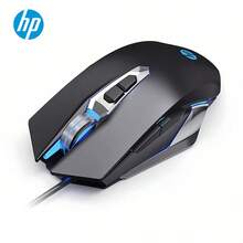 HP Przewodowa mysz gamingowa M220: konfigurowalne przyciski boczne zapewniające szybki dostęp jednym kliknięciem, precyzyjne śledzenie optyczne, odporny na pot i antypoślizgowy uchwyt, bez sterowników, natychmiastowe połączenie, kompatybilność z wieloma urządzeniami - Czarny dźwięk - Zobacz 1