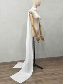 1pc White Bridal Tulle Halter Neckline Shawl Shoulder Strap, Adjustable Back Wedding Dress Accessory Fall Clothes For Women - Multicolor - View 15