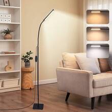 Yogle 1 pieza Lámpara de pie LED, Lámpara de pie para lectura [120 LEDs, con 3 modos de color 3000K-6000K y 10 ajustes de brillo] Lámpara de escritorio regulable, con cuello de cisne flexible, adecuada para sala de estar, dormitorio, oficina - negro - Ver 14