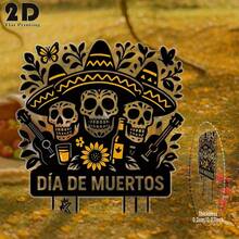 2D Flat, 1pc Death Garden Symbol - Mexican Sugar Skull Decor With Sun Hat, Acrylic Outdoor Indoor Sign For Halloween, Graveyard, Yard - Easy Ground Insertion, Gothic Home & Holiday Display, Durable Graphic Design, No Battery Required, Halloween Decor, Graveyard Decor, Art Decor Style, Windproof Decor, 2D Flat