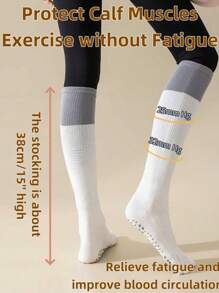 A Pair Of Women's Winter Yoga Five-Toe Socks, Knitted Fabric, Anti-Slip Pilates Leggings, Calf Socks Ballet, Only Hand-Washable, Suitable For Fitness And Young People, Running, Yoga, Fitness, Cycling, Middle Calf Compression Socks