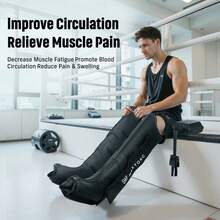 Air Compression Recovery System, Cordless Full Leg Massager With Dynamic Pressure, Reduces Muscle Pain And Improves Circulation, Fast Recovery For Athletes,Gifts For Elders And Loved Ones - 黑色 - 查看 3