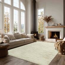Large Rugs Living Room,Fluffy Bedroom Rug, Grey Rug Living Room, Thick Pile Grey Rug, Durable Rugs For Bedroom,Modern Soft And Fluffy Area Rug, Available In Multiple Sizes, Elegant Home Decor.Minimalist Style Carpet Is Suitable For Decorating Living Room, Bedroom, Study Room, Etc. - 奶油色 - 查看 2