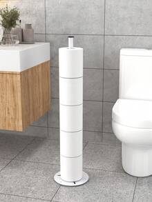 1pc Vertical Toilet Paper Holder, Bathroom Roll Paper Storage Rack, Large Capacity Storage, Suitable For Storing Toilet Paper Rolls In Bathroom And Restroom, Bathroom Accessory - Multicolor - View 3