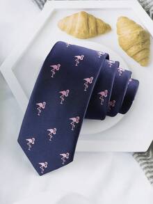 ZONFAZ 1 buah Dasi Pria Gaya Bisnis Serbaguna, Motif Flamingo Merah Muda 6-6,5CM, Cocok untuk Kerja, Pakaian Sehari-hari, dan Acara Pesta - Navy Blue - View 5
