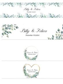 Etichette adesive personalizzabili per bottiglie d'acqua minerale, 500 ml, impermeabili, etichette personalizzate, adatte per decorazioni di celebrazioni, matrimoni, compleanni, feste ed eventi con finitura glitterata, riutilizzabili, bianche con motivo a scacchi, decorazioni per eventi | Etichette glitterate | Etichette adesive, decorazioni per bottiglie d'acqua, adatte per matrimoni, compleanni, affari, di feste, dimensione singola: 21 cm x 5 cm, pronte per un brunch