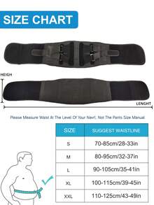 可调节腰部支撑带，缓解下背部疼痛 - 为椎间盘突出和重物搬运提供腰部支撑 - 透气设计，男女通用 - 黑色 - 查看 5