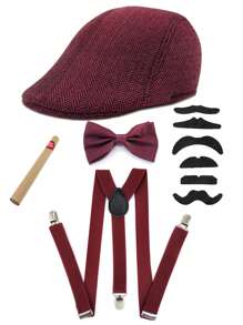 2/3/4/5 pièces D EXCEED Accessoires pour hommes des années 1920 : béret Gatsby, vêtements, accessoires vestimentaires des années 1920 pour hommes, pour Halloween, bal de promo